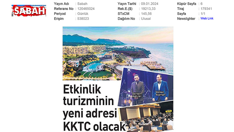 Sabah — Etkinlik turizminin yeni adresi KKTC olacak